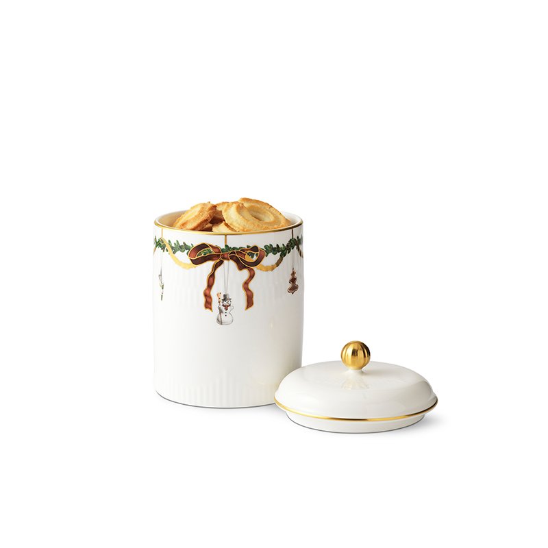 Royal Copenhagen Krukke med låg, stjernetriflet - 16 cm - Bahne